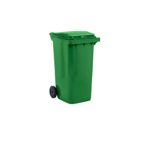 Contentor de lixo verde c/rodas e tampa 240 lts